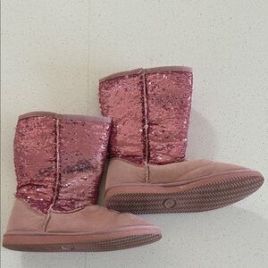 Sparkling Pink Sequin Boots